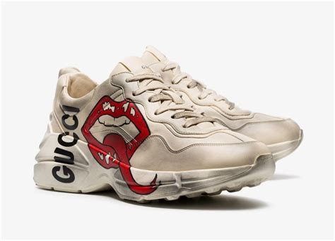 gucci rhyton distressed sneakers.